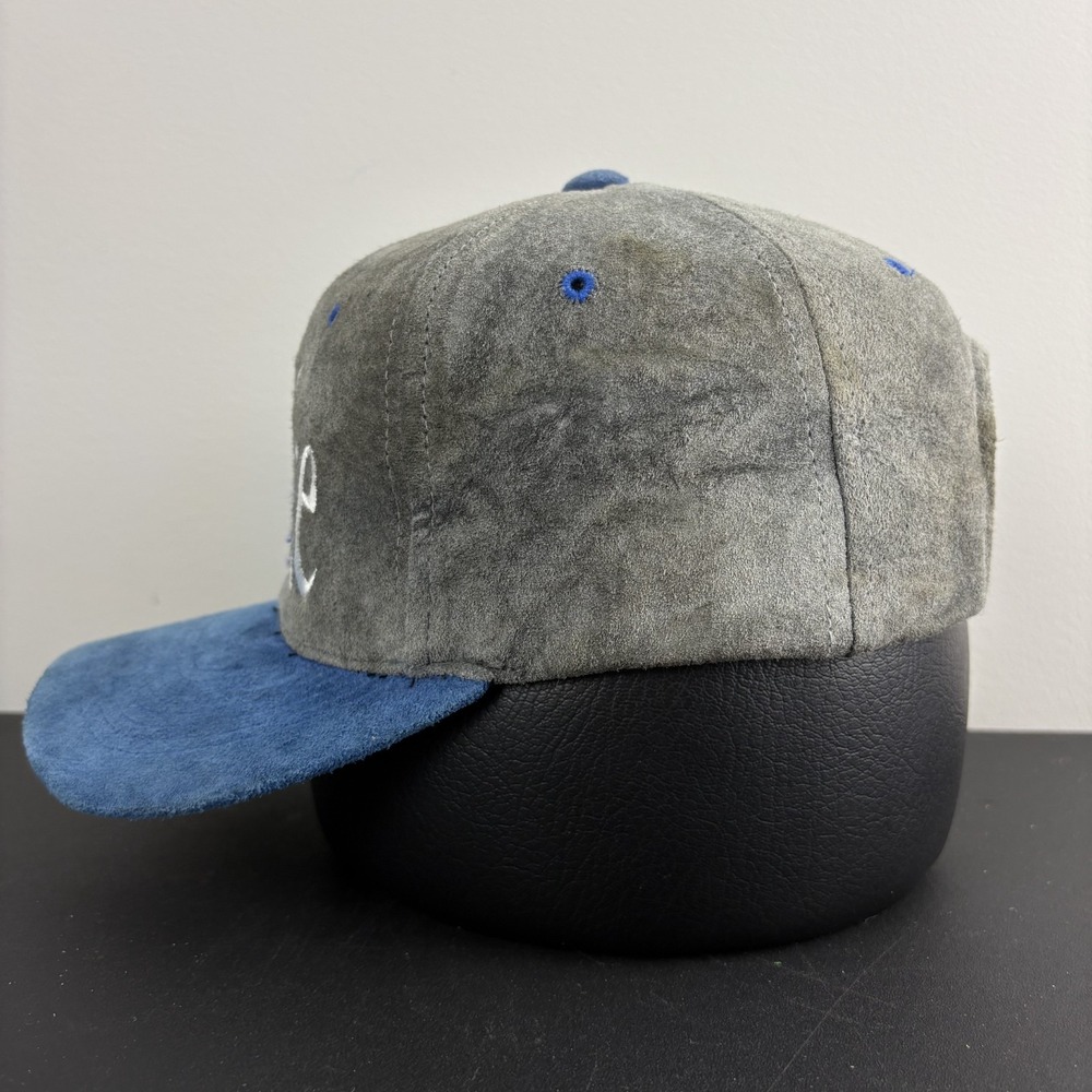 Vintage 90s Duke Blue Devils Hat Gray Blue Suede Snapback Cap NCAA Basketball - Picture 2 of 7